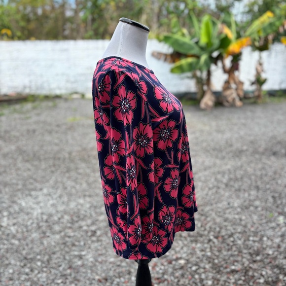 NWT Jones New York Floral Blouse • Pacific Navy/Fresh Guava - Picture 5 of 16